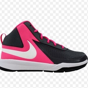Nike Girls Team Hustle Basketball Shoes  D 7 GS Dark Grey Pink Youth Size 6Y